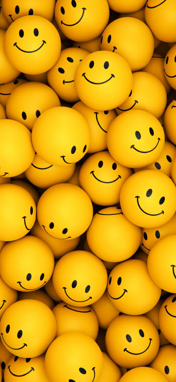 A pile of cheerful smiley balls